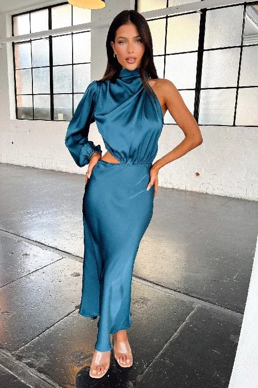 Atonia Midi Dress - Emerald Fashionable Casual Midi Dress