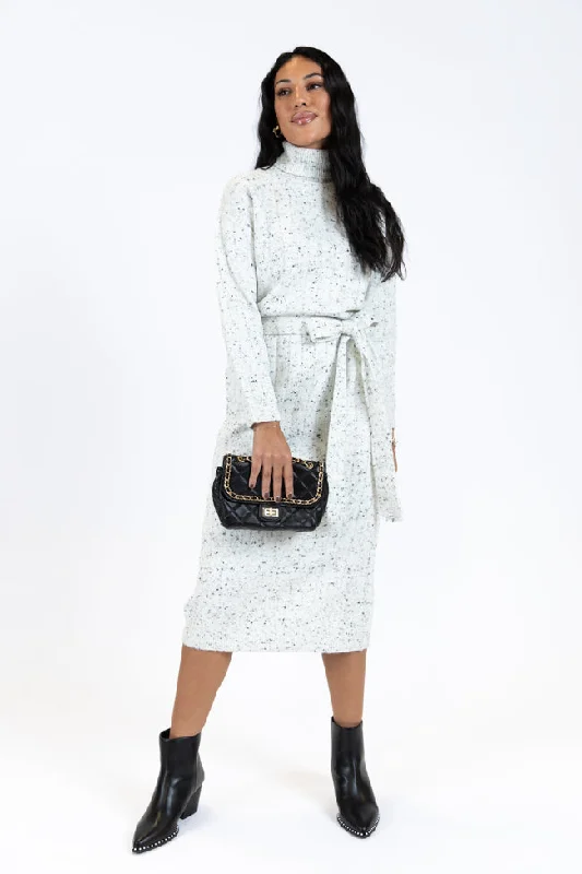 Belong To Me Grey Slub Knit Belted Midi Dress Cozy Tie-Dye Midi Dress