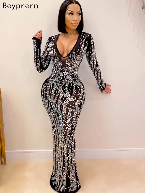 Beyprern Gorgeous Crystal Gown For Womens Beautiful Deep V Neck Mesh Patchwork Sequin Maxi Dress Special Occasion Outfits 2022 Trendy Off-Shoulder Ruffle Maxi Dress Beyprern Gorgeous Crystal Gown For Womens Beautiful Deep V Neck Mesh Patchwork Sequin Maxi Dress Special Occasion Outfits 2022 Trendy Off-Shoulder Ruffle Maxi Dress
