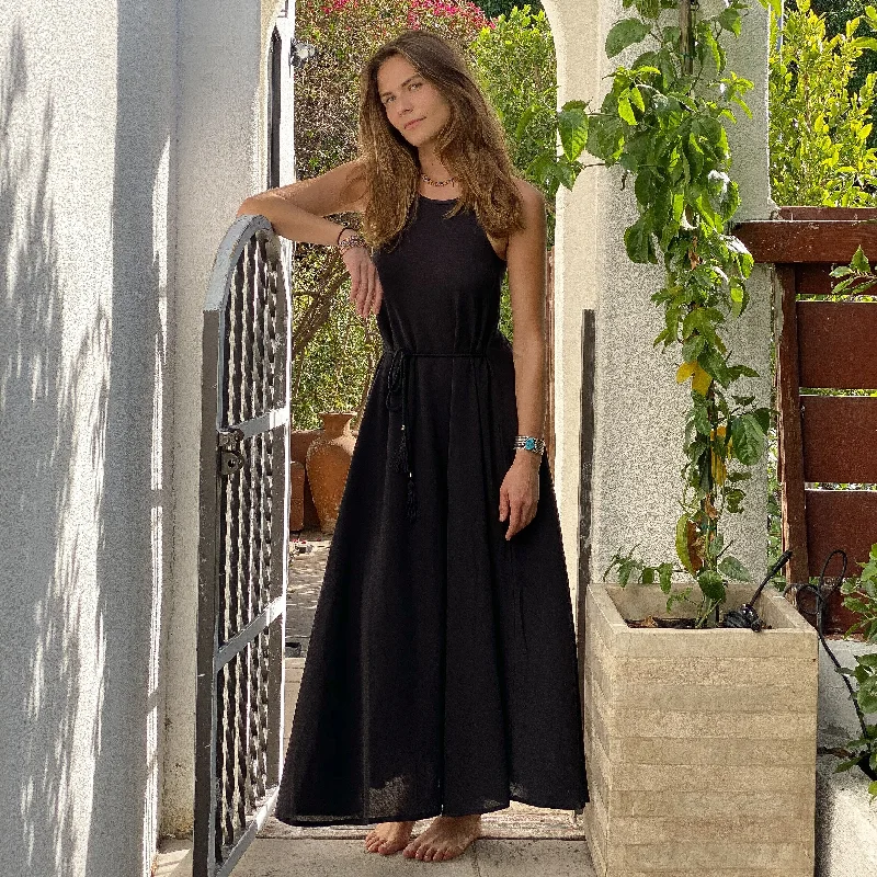 Black CALLIE Maxi Dress Comfortable Maxi Dress with Slits