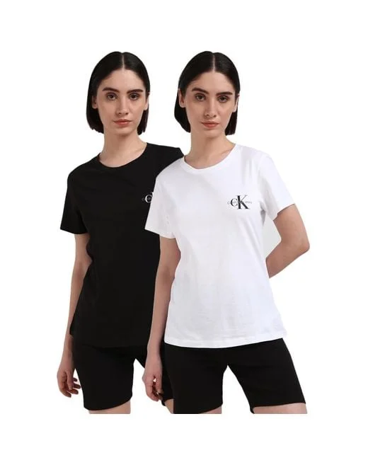 Calvin Klein 21973415 2-Pack Monologo Slim Tee Black/White