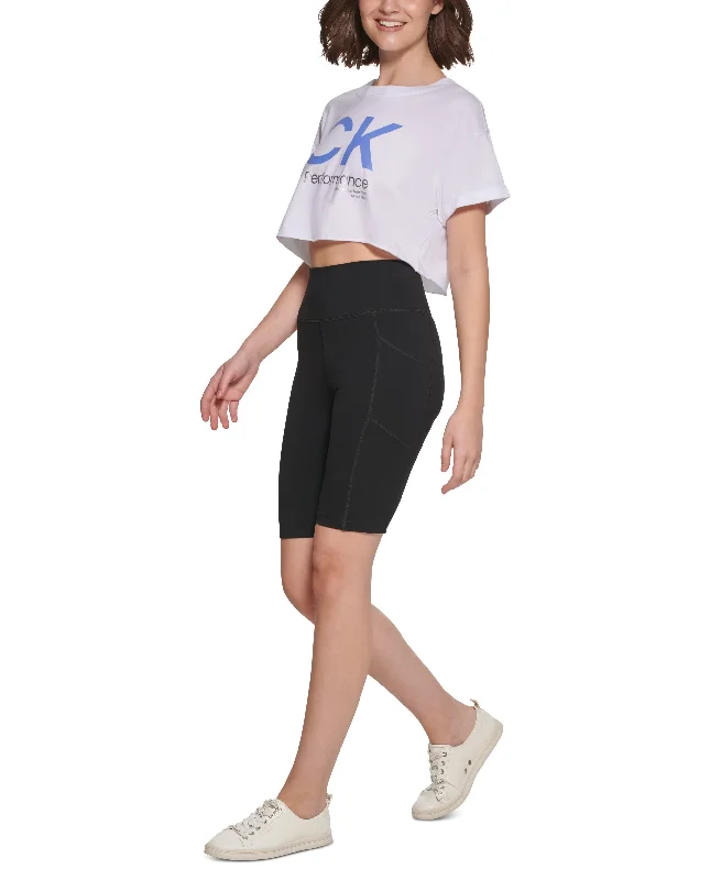 Calvin Klein Performance Womens Cropped Logo T-Shirt