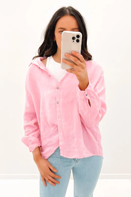 Cassian Shirt Pink Comfortable Summer Short Shirt