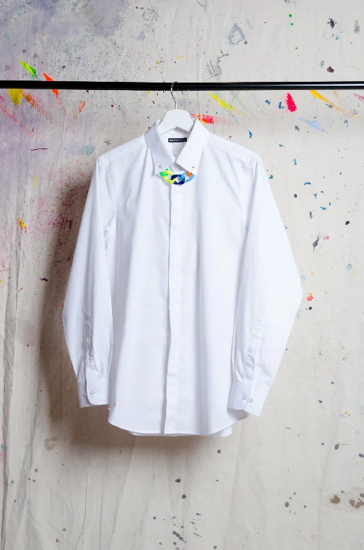 Collar Chain Shirt - BiC Trendy Button-Front Short Sleeve