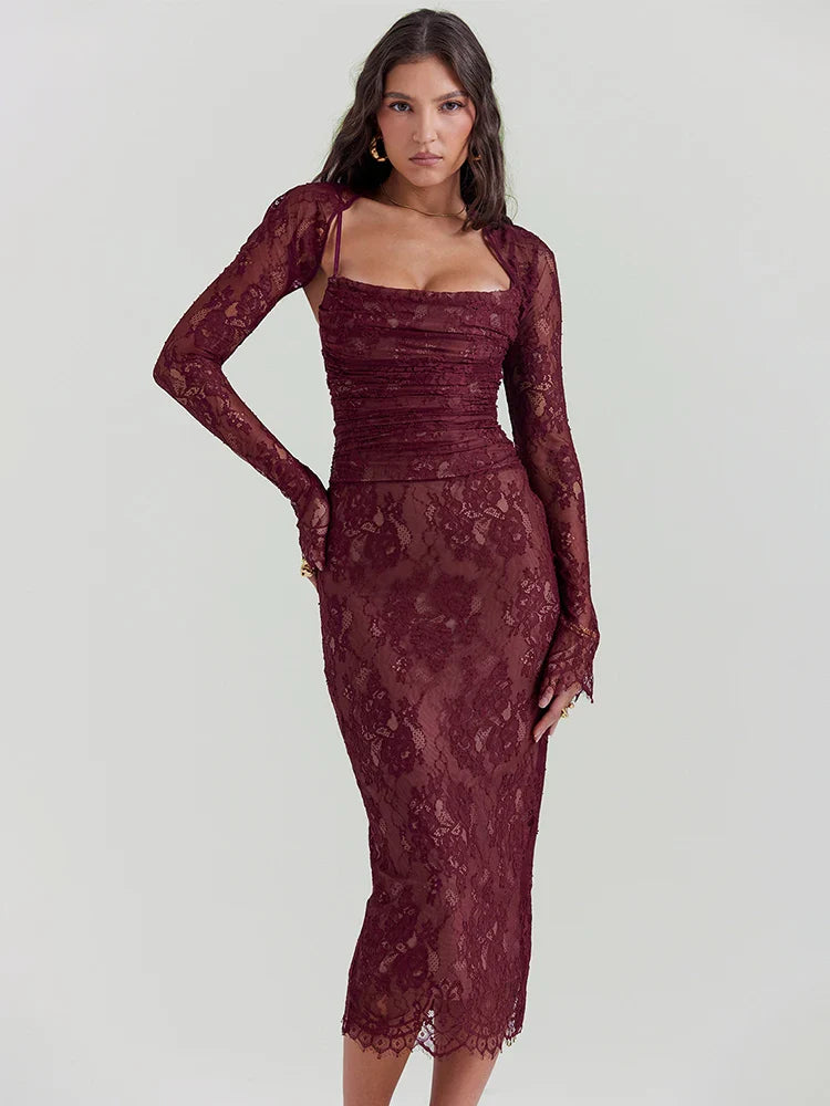 Bandage Bodycon Lace Spaghetti Strap Autumn Winter Nightclub Sexy Midi Dress Stylish Striped Midi Dress Bandage Bodycon Lace Spaghetti Strap Autumn Winter Nightclub Sexy Midi Dress Stylish Striped Midi Dress