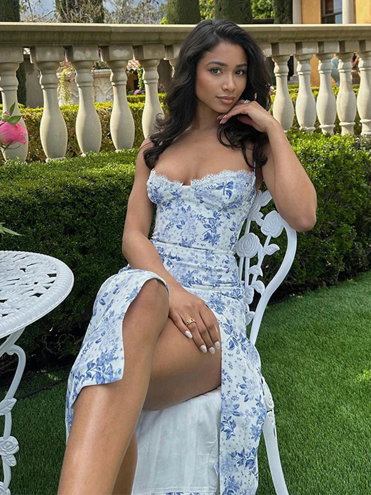 Print Spaghetti Strap Summer Slim Bodycon Nightclub High Split Sexy Midi Dress Stylish Color Block Midi Dress Print Spaghetti Strap Summer Slim Bodycon Nightclub High Split Sexy Midi Dress Stylish Color Block Midi Dress