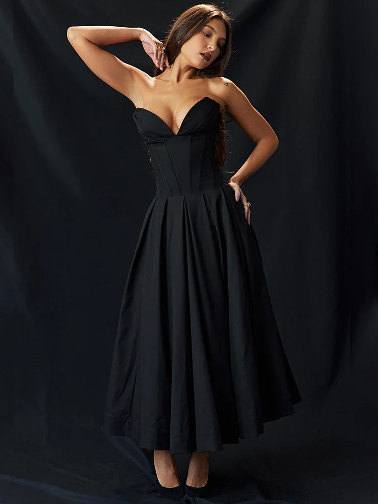 Waist Wrap Fishbone A-line Long Spring Summer Backless Nightclub Sexy Midi Dress Comfortable Denim Midi Dress Waist Wrap Fishbone A-line Long Spring Summer Backless Nightclub Sexy Midi Dress Comfortable Denim Midi Dress