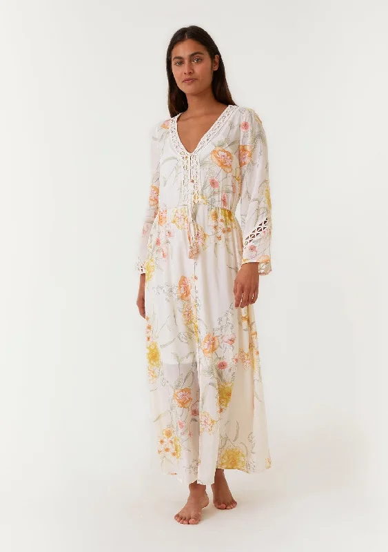 Elise Bell Sleeve Maxi Dress Fashionable High-Low Maxi Dress