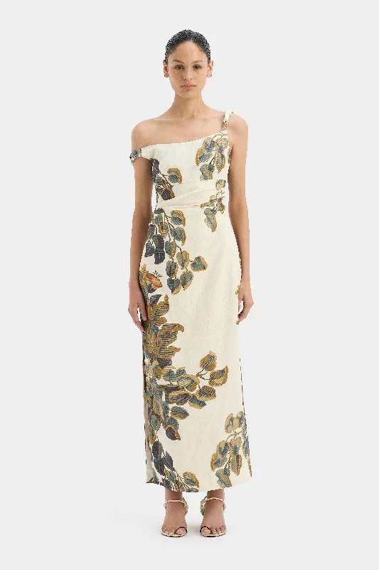 Evalita Twist Midi Dress Fashionable Plaid Midi Dress