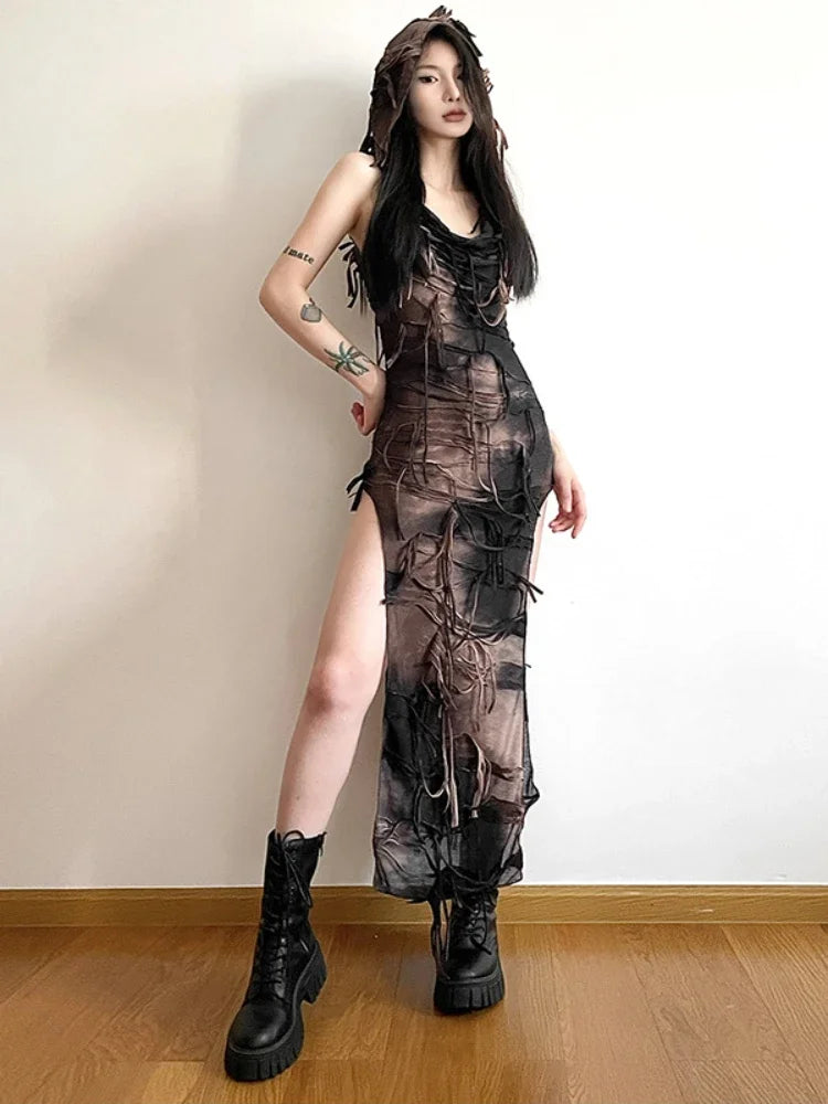 Tassel Vintage Gothic Hooded Midi Dress Fairy Grunge Y2K Sexy High Split Sleeveless Tie Dye Dress Trendy Long Sleeve Midi Dress Tassel Vintage Gothic Hooded Midi Dress Fairy Grunge Y2K Sexy High Split Sleeveless Tie Dye Dress Trendy Long Sleeve Midi Dress