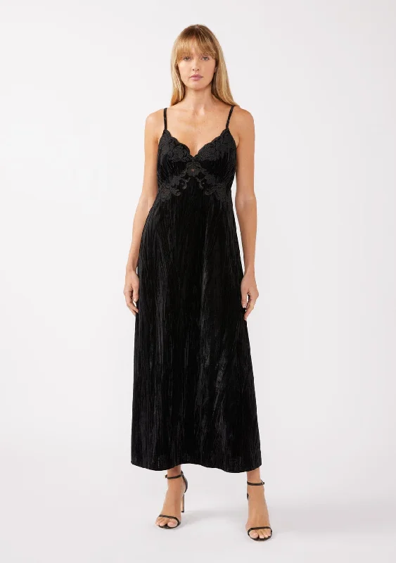 Find Me Velvet Maxi Dress Elegant Maxi Dress with Drapes