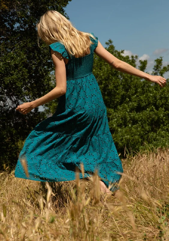 Flynn Smocked Maxi Dress Elegant Boho Maxi Dress