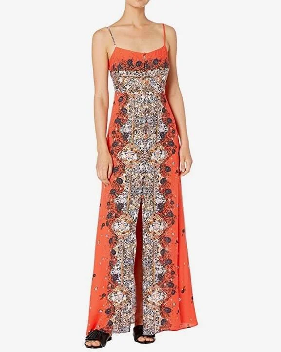 Free People - Morning Song Maxi Dress - Cherry Combo Trendy Ruffled Maxi Dress