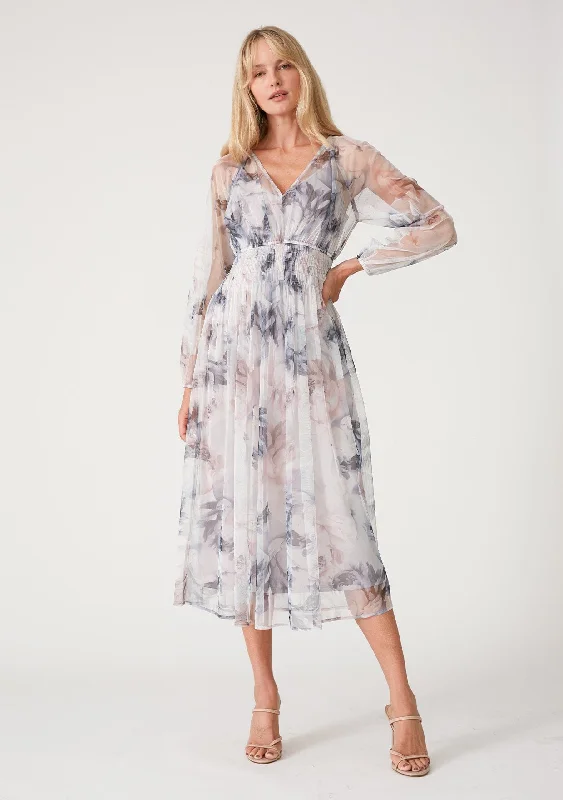Georgette Maxi Dress Elegant Maxi Dress with Drapes