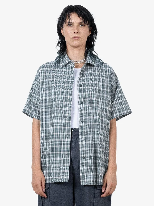 HYC Short Sleeve Check Shirt - Scrubs Green Stylish Short Sleeve Top
