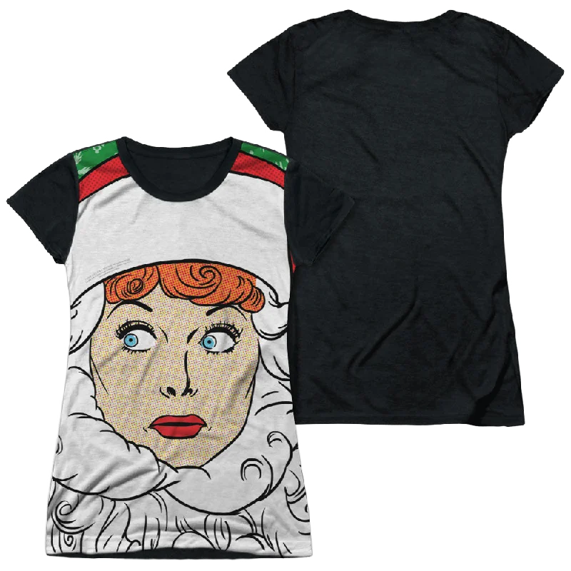 I Love Lucy Secret Santa - Juniors Black Back T-Shirt