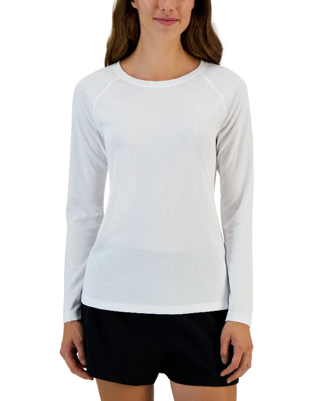 ID Ideology Womens Birdseye Mesh Long Sleeve T-Shirt