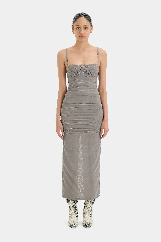 Jacques Gathered Midi Dress Fashionable A-Line Midi Dress