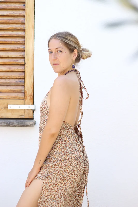 LATA Maxi Dress (S/M) Fashionable Chiffon Tiered Maxi Dress