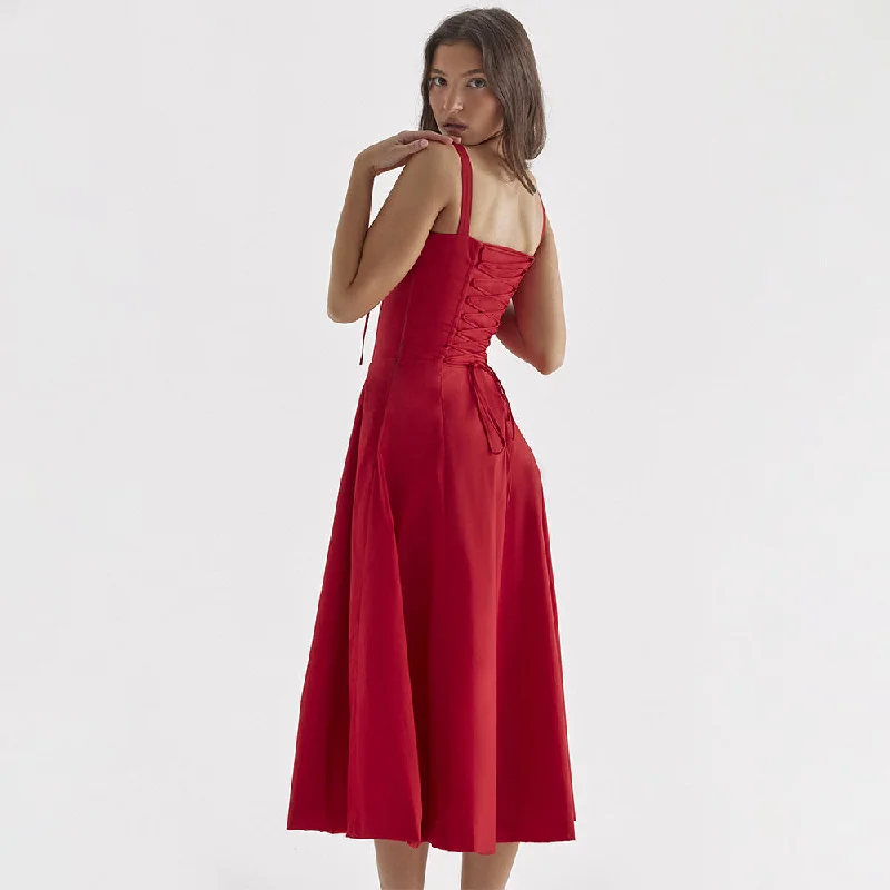 Laura Floral Print Sexy Midi Dress Stylish Color Block Midi Dress