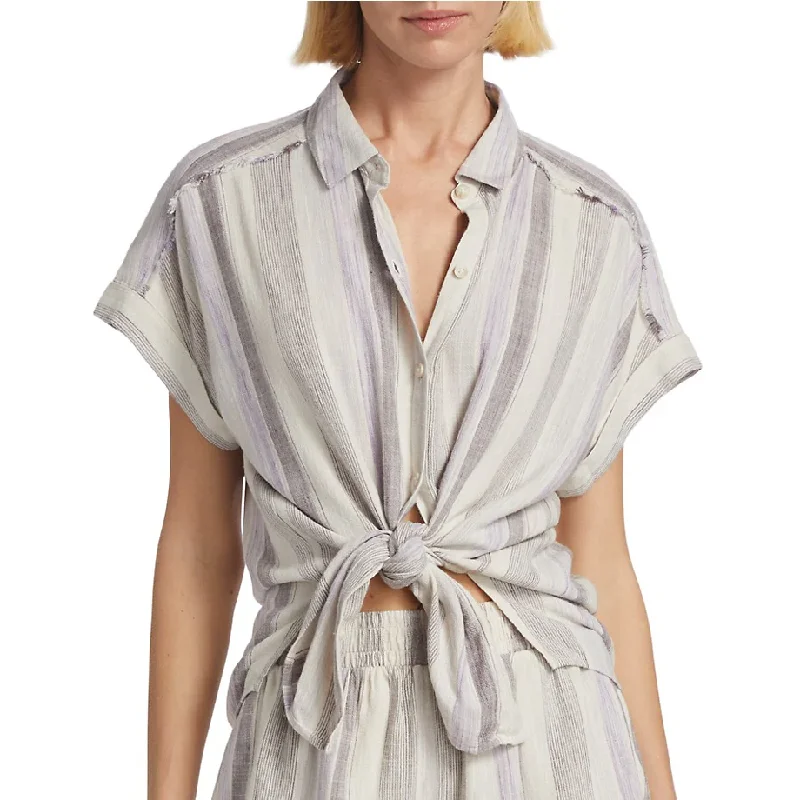 Logan Shirt (Lavender Multi) Cozy Loose Fit Short Sleeve