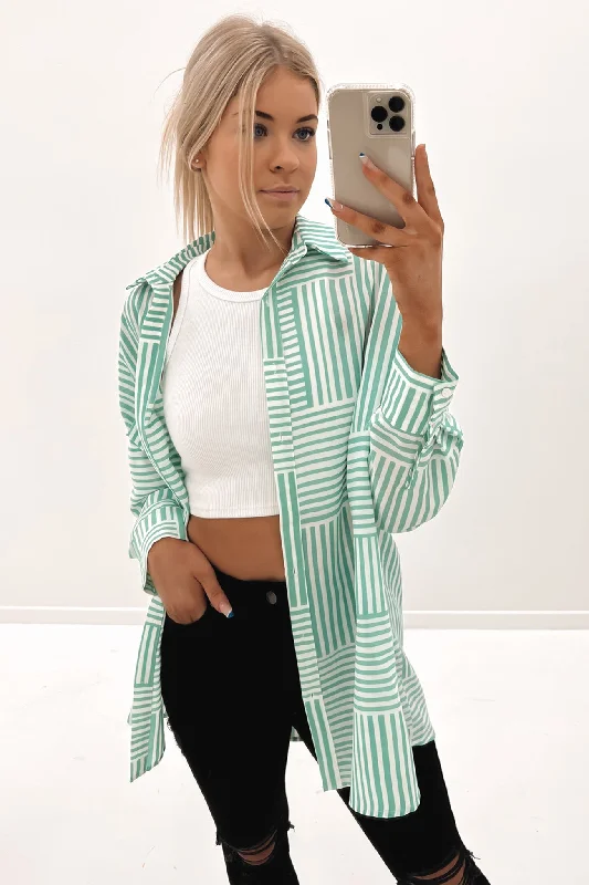 Loren Shirt Green Casual Short Sleeve Top
