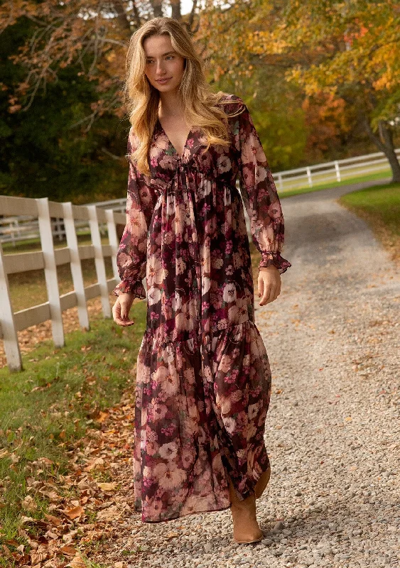 Lorinda Floral Maxi Dress Chic Boho Print Maxi Dress