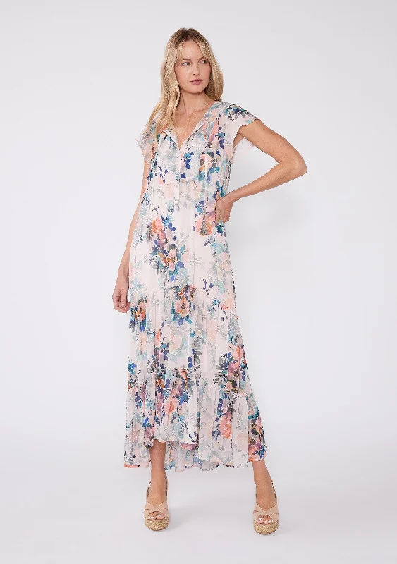Love Language Floral Maxi Dress Trendy Short Sleeve Maxi Dress