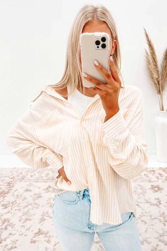 Magnolia Shirt Beige Modern Fit Short Sleeve