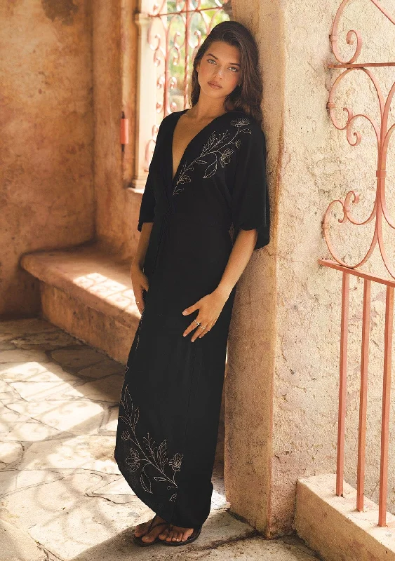 Maritime Knot Front Maxi Dress Stylish Long Sleeve Maxi Dress