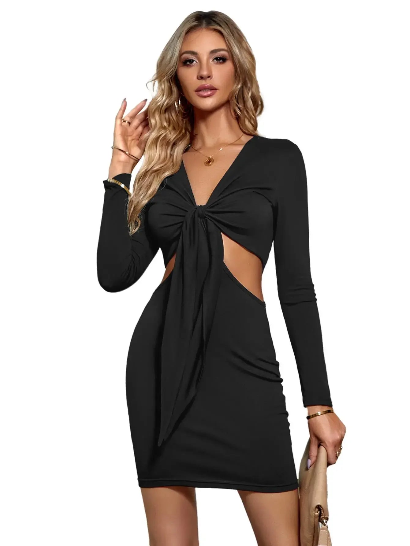 Mid Waist Sexy Split V-Neck Elastic Outfits Solid Midi Dresses Trendy Boho Midi Dress Mid Waist Sexy Split V-Neck Elastic Outfits Solid Midi Dresses Trendy Boho Midi Dress