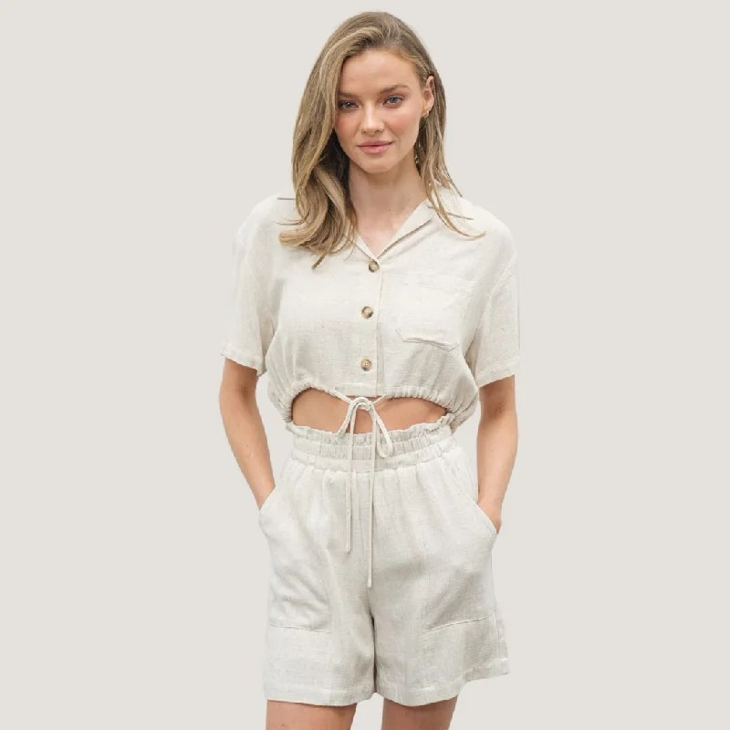 Monica Shirt (Natural) Fashionable Short Sleeve Vest