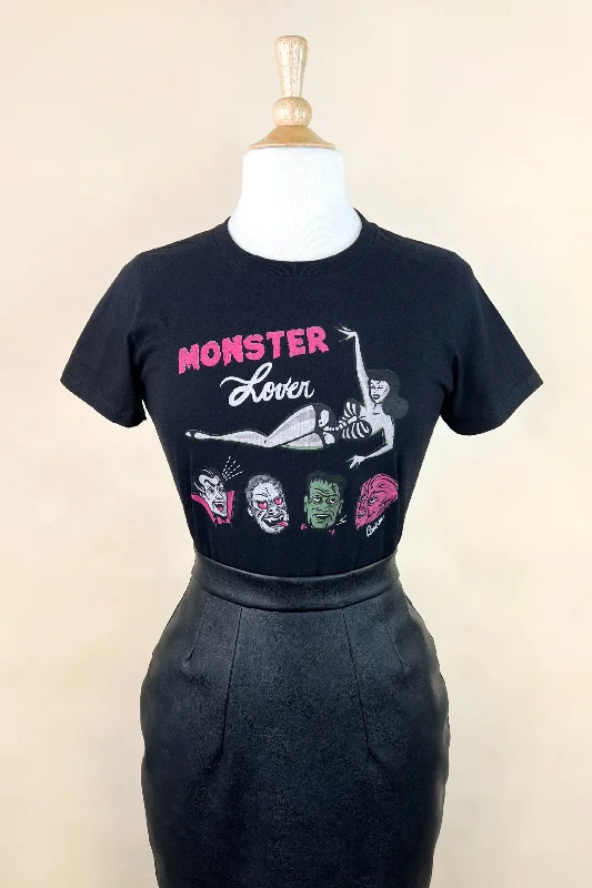 Monster Lover Graphic T-shirt in Black