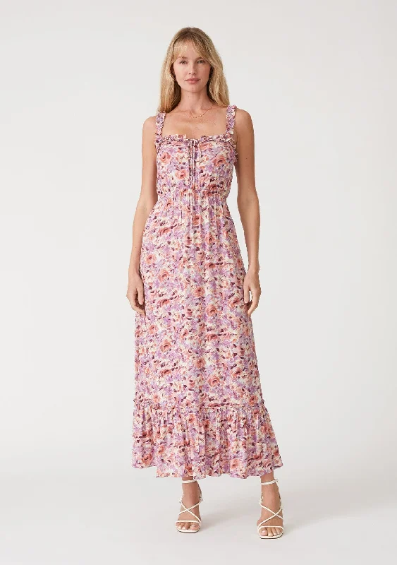 Nicolette Lace-Up Maxi Dress Classic A-Line Maxi Dress