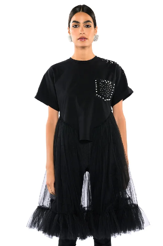 NOT IN THE MOOD OVERSIZED HIGH LOW SHORT SLEEVE TSHIRT Cozy Linen Short Shirt