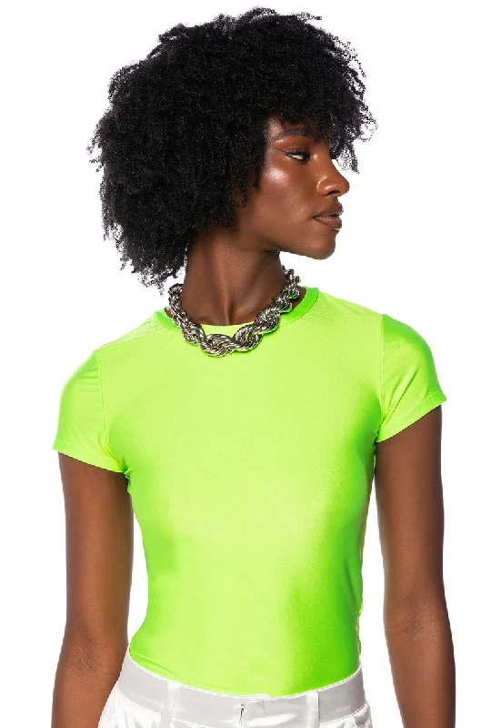 PAXTON DISCO SHORT SLEEVE TSHIRT IN LIME Relaxed Fit Short Tunic