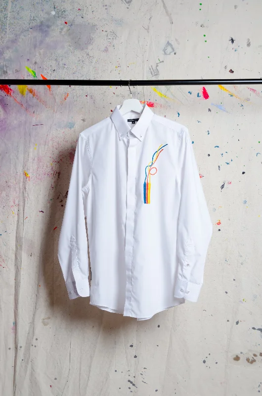 Pen Motif Shirt - BiC Fashionable Cuffed Short Sleeve