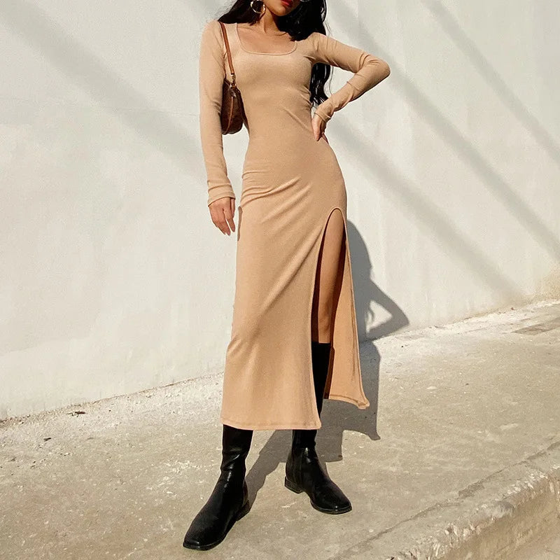 Round Neck Sexy Waist Elegant Streetwear Traf Midi Dresses Comfortable Casual Midi Dress Round Neck Sexy Waist Elegant Streetwear Traf Midi Dresses Comfortable Casual Midi Dress