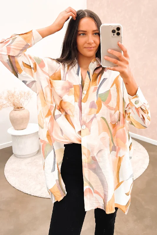 Sallie Shirt Multi Casual Button-Down Short Shirt