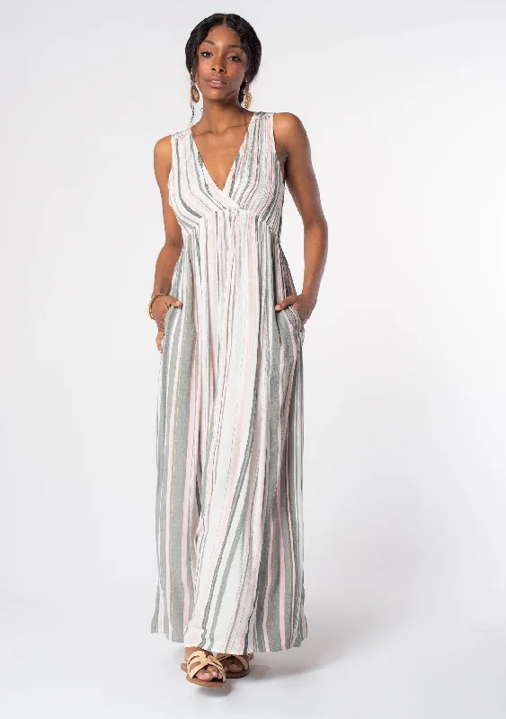 Shine On Striped Maxi Dress Comfortable Long-Sleeve Maxi Dress