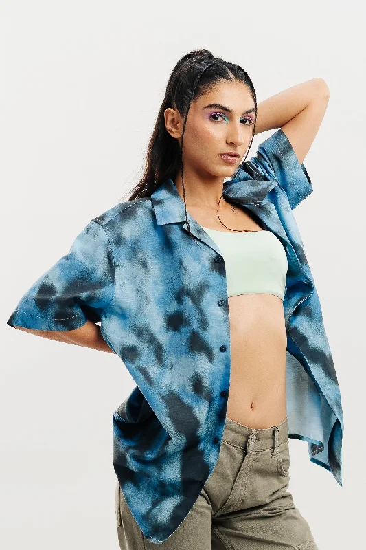 Midnight Sky Shirt Casual Cotton Short Shirt