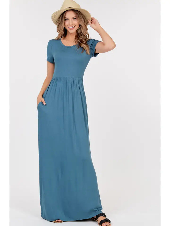 Short Sleeve Maxi Dress With Empire Waist Classic Tulle Maxi Dress