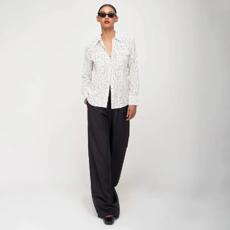 Signature Silk Shirt (Nature + White + True Black) Cozy Printed Short Shirt
