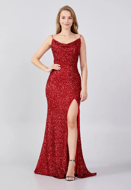 Spaghetti Strap Plunging Neckline Backless Sequin Maxi Dress - Red Chic Button-Up Maxi Dress Spaghetti Strap Plunging Neckline Backless Sequin Maxi Dress - Red Chic Button-Up Maxi Dress