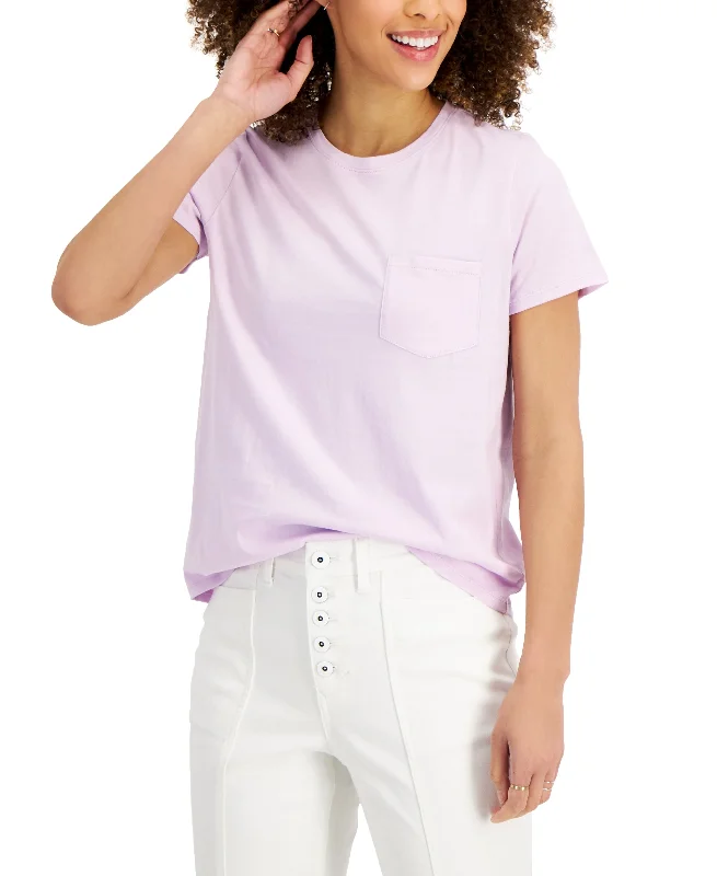 Style & Co Womens Cotton Pocket T-Shirt