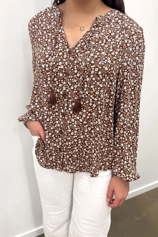 Tallows Floral Shirt Print Classic Basic Short Shirt