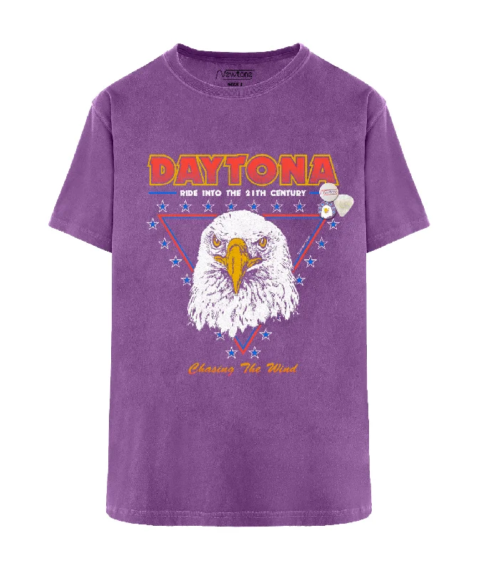 Tee shirt trucker purple "CENTURY" Chic Button-Up Short Shirt