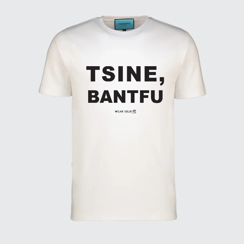 TSHEPO, TSINE, BANTFU T-SHIRT, WHITE