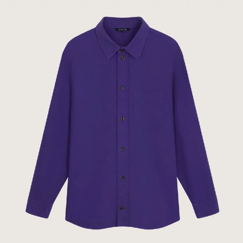 Warsaw Shirt (Purple) Casual Ruffle Short Shirt