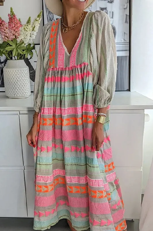 Whisked Away Geometric Color Block Printed A-line Midi Dress Elegant Faux Wrap Midi Dress Whisked Away Geometric Color Block Printed A-line Midi Dress Elegant Faux Wrap Midi Dress